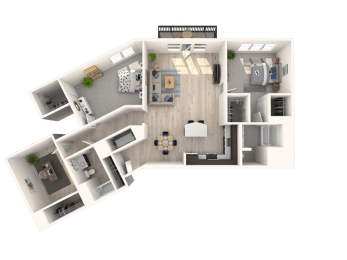B9.2  2 Beds 2 Baths Floor Plan