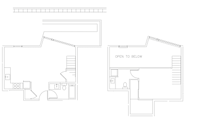 A floor plan of a house with two sections, one labeled "Open to Below".