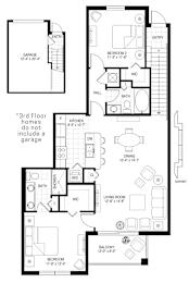 A black and white image of a floor plan for a 3rd floor home without a garage.