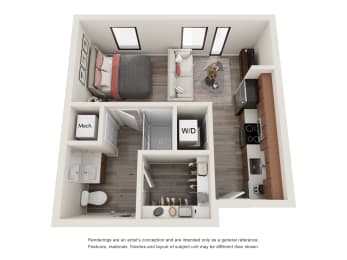 3D floorplan of unit 0D