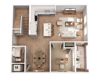 Townhouse, two levels