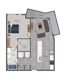 A3 Floor Plan at 675 N. Highland, Atlanta, Georgia