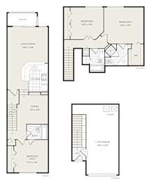 A floor plan of a house with labeled rooms and dimensions.