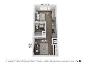 a 1 bedroom floor plan  villas at spring creek