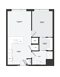 A black and white image of a floor plan for a house.