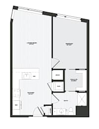 A black and white image of a house floor plan.
