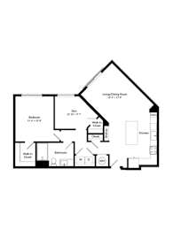 A black and white image of a house floor plan.