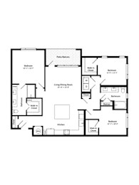 A black and white image of a house floor plan.