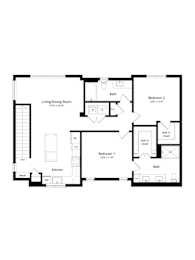 A black and white image of a floor plan for a house.