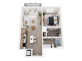 a 1 bedroom floor plan  woodland commons apartments