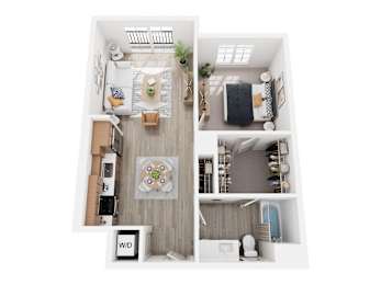 a 1 bedroom floor plan  woodland commons apartments
