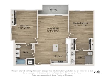 2 bedroom 2 bath 1317 SF