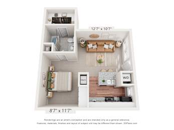 a 1 bedroom floor plan  villas at spring creek