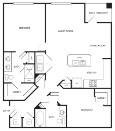 2 bedroom 2 bath apartment