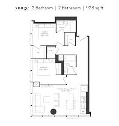  Floor Plan 2 Bedroom 2 Bath