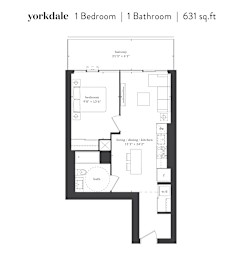  Floor Plan 1 Bedroom 1 Bath