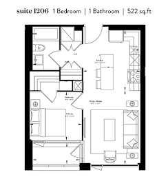  Floor Plan 1 Bedroom 1 Bathroom