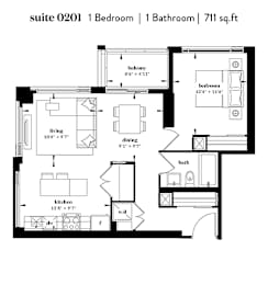  Floor Plan 1 Bedroom