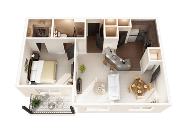 a floor plan of a two bedroom apartmentat Taylor House Apartments, Columbus, OH, 43214