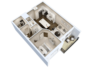 A1 Floor Plan at Essex, Columbus, OH, 43212