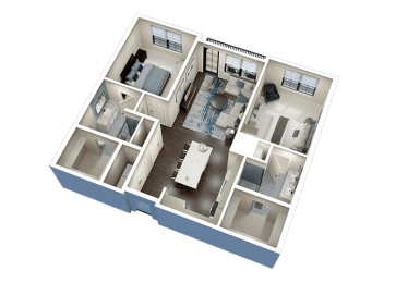 2 Bed 2 Bath B Floor Plan at Fairfax, Grandview