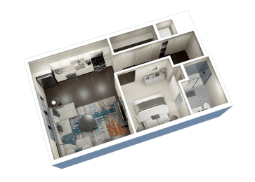 1 Bed 1 Bath E Floor Plan at Fairfax, Grandview, OH, 43212