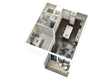 1 Bed 1 Bath F Floor Plan at Fairfax, Grandview, OH