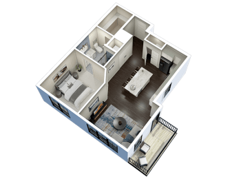 1 Bed 1 Bath G Floor Plan at Fairfax, Grandview, Ohio