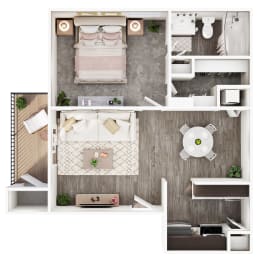 a 2 bedroom floor plan with a bathroom and a balcony