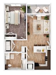 a1 floor plan of a studio apartment with bedroom and bathroom