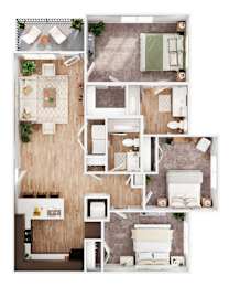 a floor plan of a house with a bedroom and a living room
