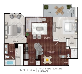  Floor Plan Mallorca - 2 Bed / 2 Bath