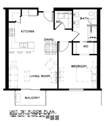  Floor Plan 1 Bedroom 1 Bathroom