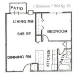  Floor Plan 1 Bedroom 1 Bath
