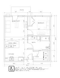 A floor plan of a unit with dimensions and room labels.
