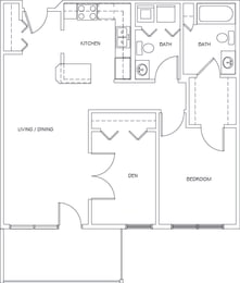 CL1B913 1 Bedroom + Den Unit G