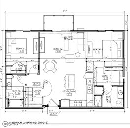 a floor plan of a house with bedrooms and a large living room