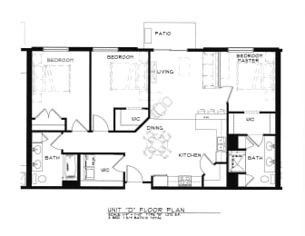  Floor Plan 3 Bedroom 1.75 Bathroom