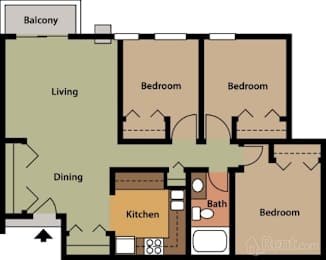  Floor Plan 3 Bedroom 1 Bath