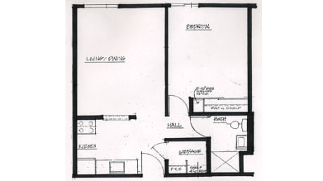  Floor Plan 1 Bedroom