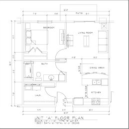 1 bed 1 bath 664 sq ft