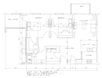  Floor Plan 2 Bedroom 1 Bath + Den