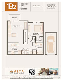 1B2 Floorplan at Alta Apartments, Pewaukee, 53186
