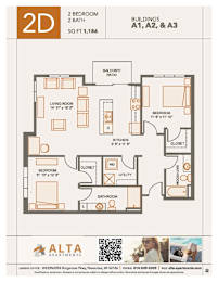 2D Floorplan at Alta Apartments, Pewaukee, Wisconsin