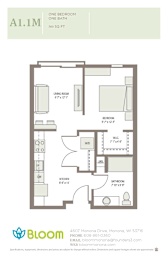 A11M Floorplan at Bloom, Monona