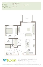 B3M Type A Floorplan at Bloom, Monona, 53716