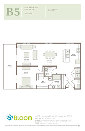 B5 Floorplan at Bloom, Monona, WI, 53716