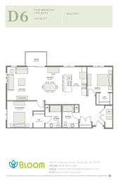 D6 Floorplan at Bloom, Monona, WI