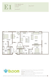 E1 Floorplan at Bloom, Monona, Wisconsin