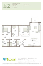 E2 Floorplan at Bloom, Monona, 53716